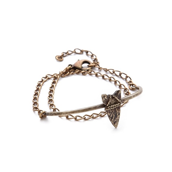 Adorable Brass Arrowhead Wrap Chain Cuff - Picture 3 of 7